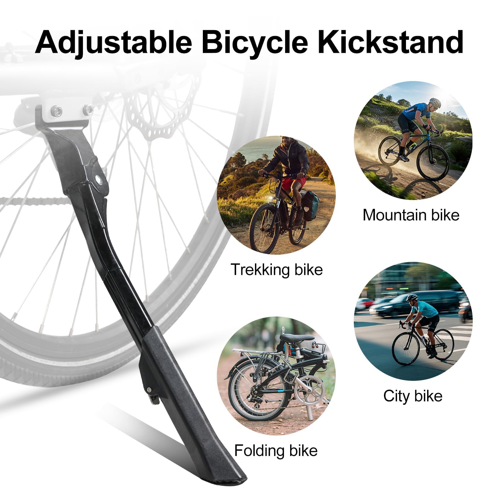 Cavalletto Bici per Cube Reaction Hybrid PRO 800 ALLROAD, Supporto Laterale per Bicicletta in Lega di Alluminio Antiscivolo, Regolabile in Altezza Cavalletto Laterale Bici, B
