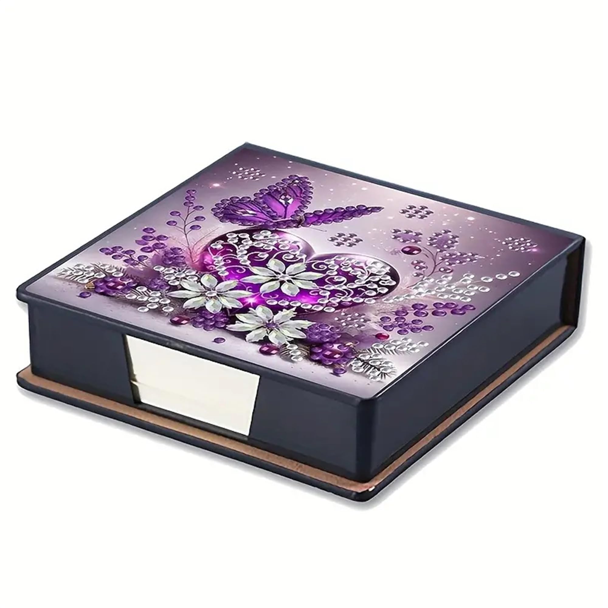 Butterfly Diamond Painting Kit Note Box,Memo Paper Storage Box Diamonds Art,Sticky Note Holder Diamond Art,Diamonds Painting Memo Pad for Office Desk. (butterfly4)