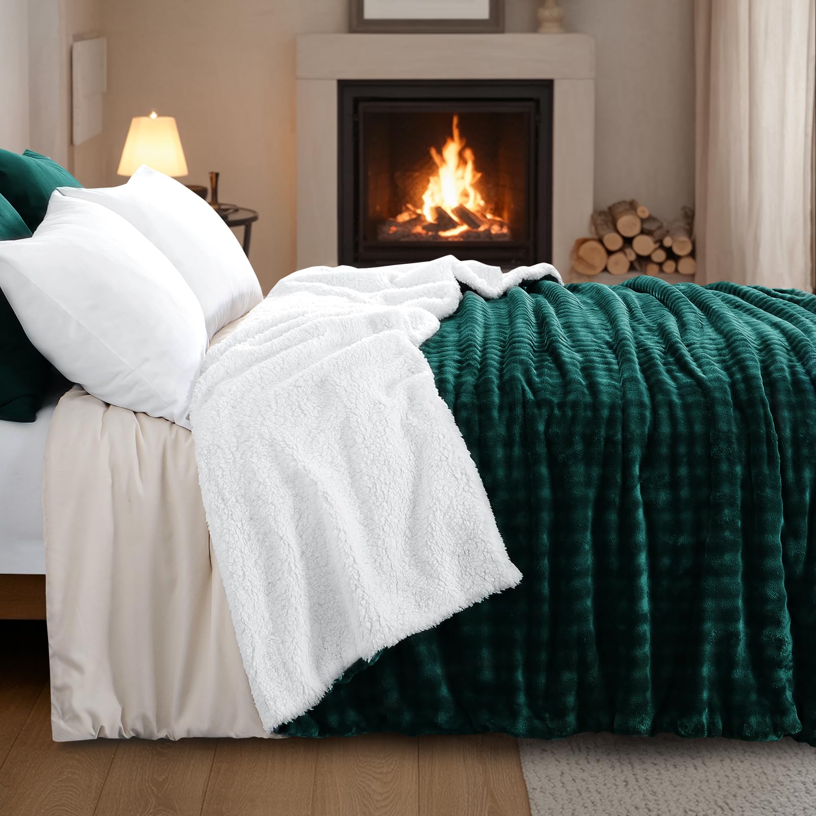 Couverture Polaire Double Face 230x270 Cm - Velours Et Sherpa, 500 G/m², Ultra Chaude Pour L'hiver - 8