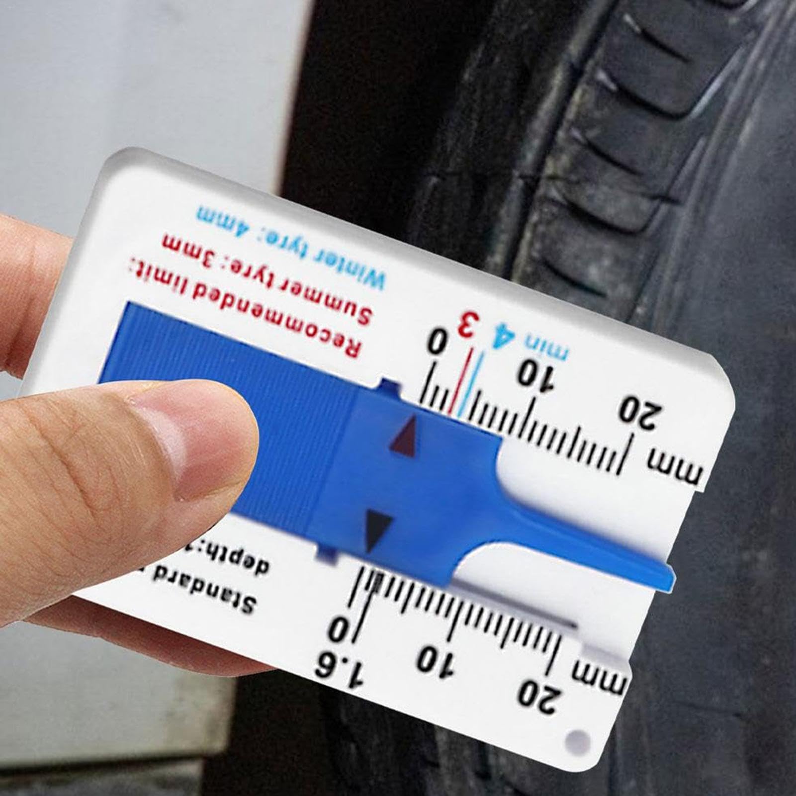 Jauge De Profondeur De Profil De Pneu - Mesure 0-20 Mm - Outil Poche Pour Vérifier L'usure Des Pneus Voiture, Moto - 10