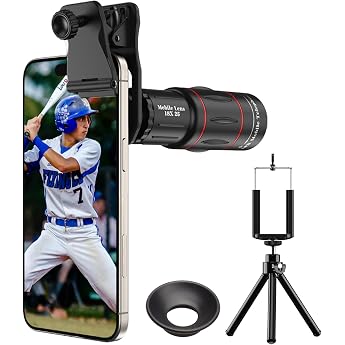 APEXEL Smartphone Telephoto Lens, Monocular, Telescope, 18x Live Dedicated / 3.4 oz (94 g), Lightweight, Tripod Included, Com