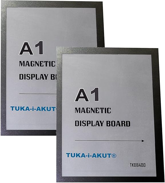 TUKA-i-AKUT Magnetyczna ramka ekspozycyjna A1 z samoprzylepnym podkładem, rękawy na dokumenty, magnetyczna ramka samoprzylepna do POS, znaków, powiadomień, zdjęć. Szybka wymiana wkładek, kolor czarny