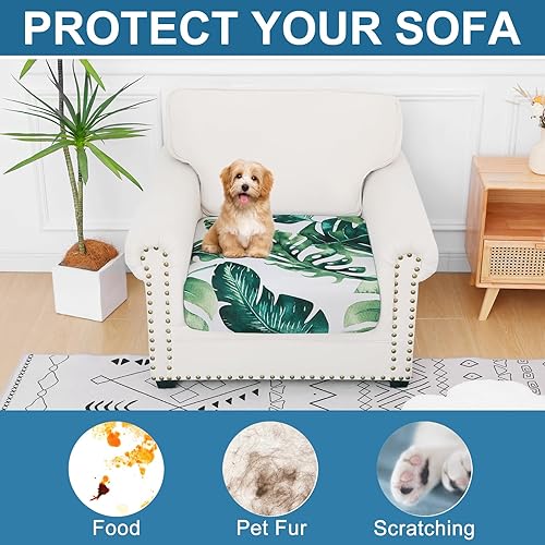 Miniatura 7 de smiry Fundas de cojín para sofá estampadas, fundas elásticas de cojín de repuesto, fundas de cojín antideslizantes para asiento de sofá, fundas de