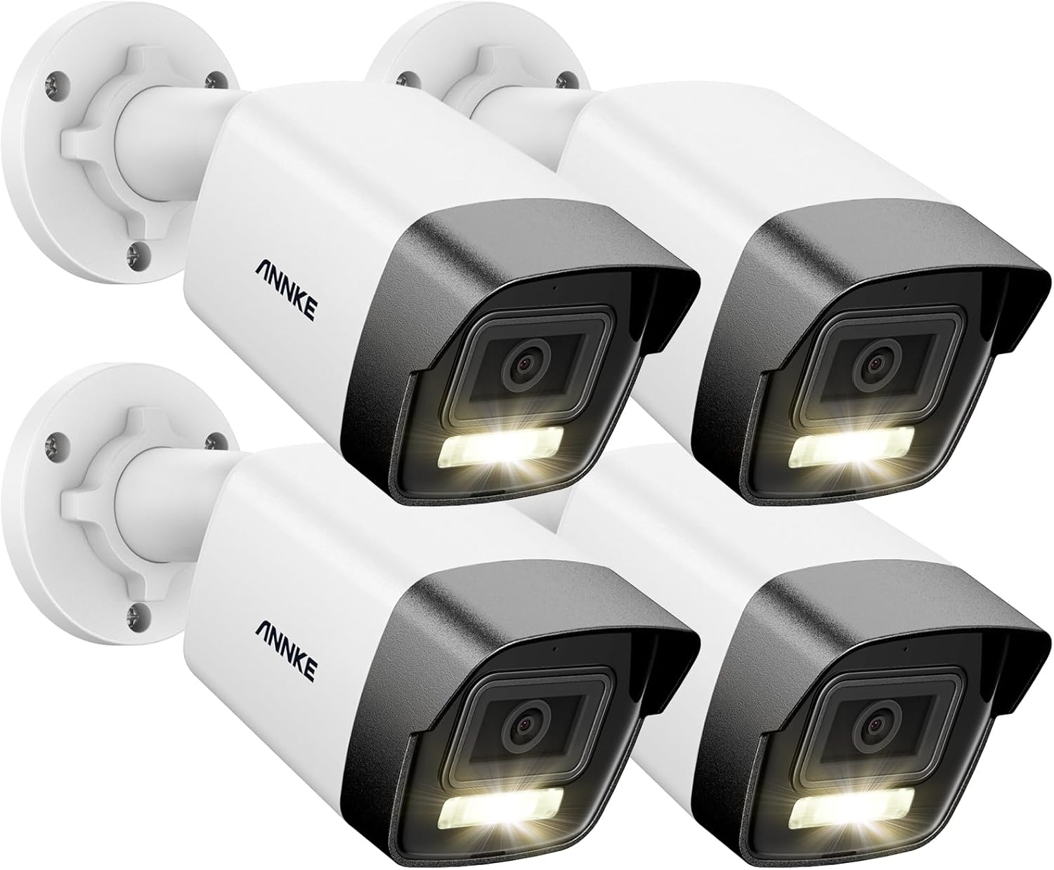 ANNKE AC500 3K Wired PoE IP Camera for AI PoE Security System, IP67 Outdoor Surveillance Cam with Human/Vehicle Detection, Smart Dual Light, Color Night Vision, 120 dB WDR, Built in Mic (Pack of 4)