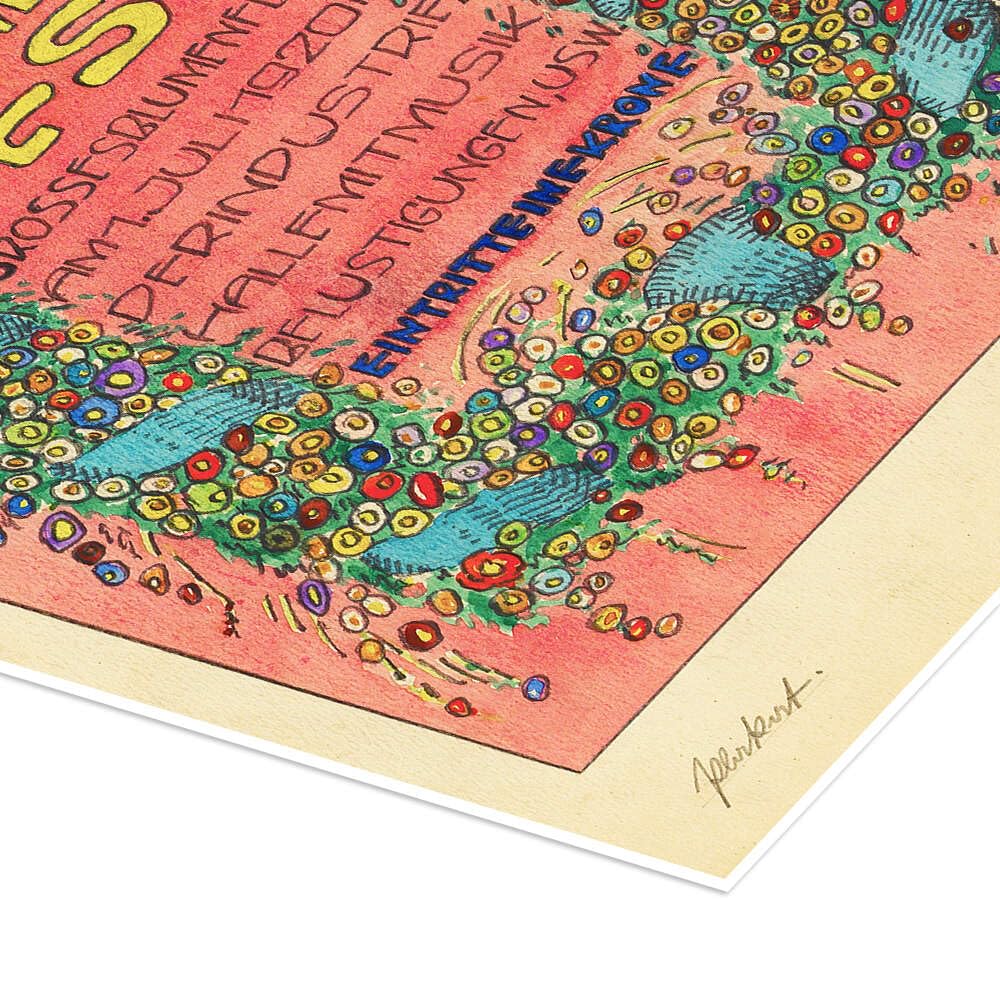 Posterlounge Flower Festival Poster | 90 x 120 cm di Karl Wiener Rosato Quadri Decorazione per pareti