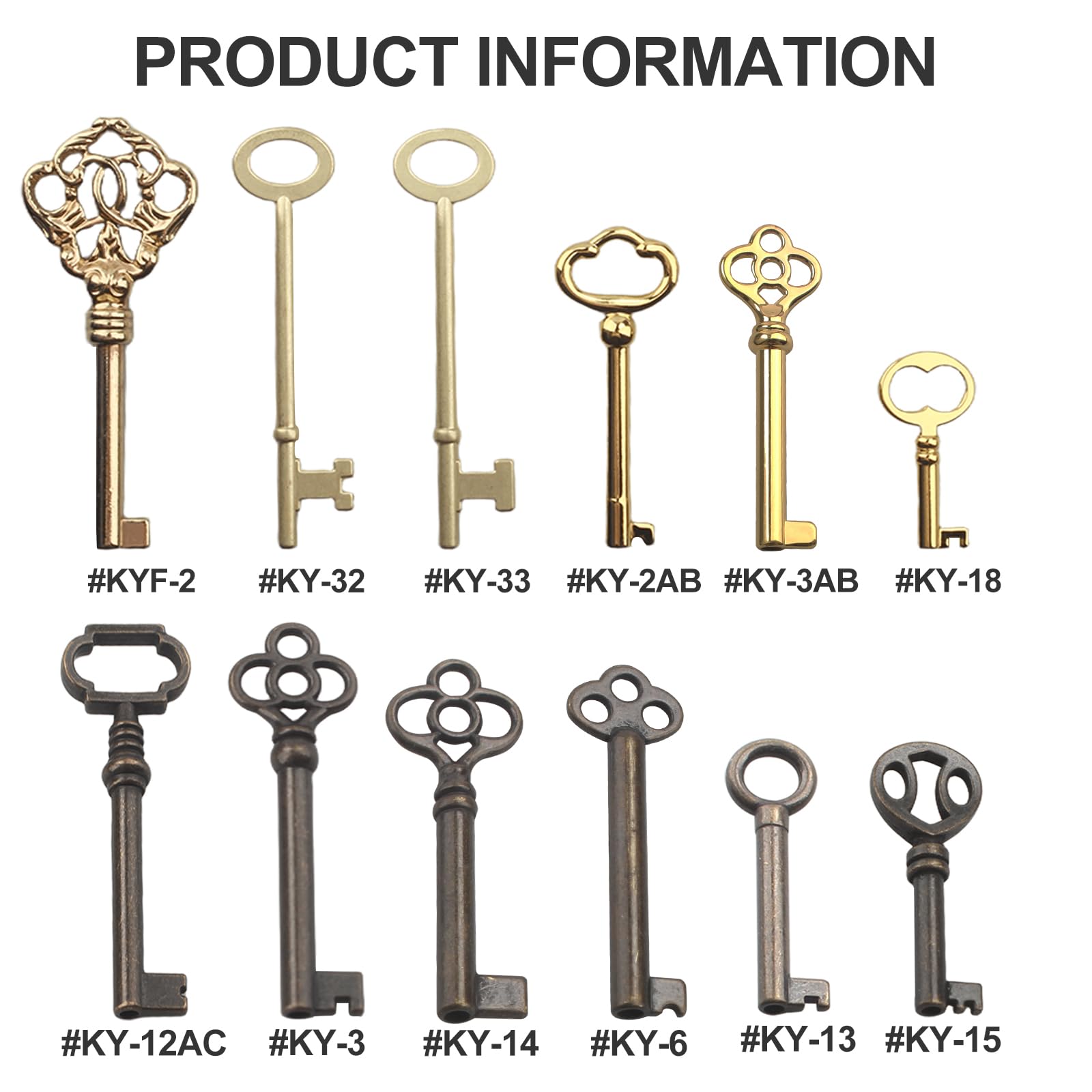 Vintage Skeleton Keys Set - 12 Antique Locks -5