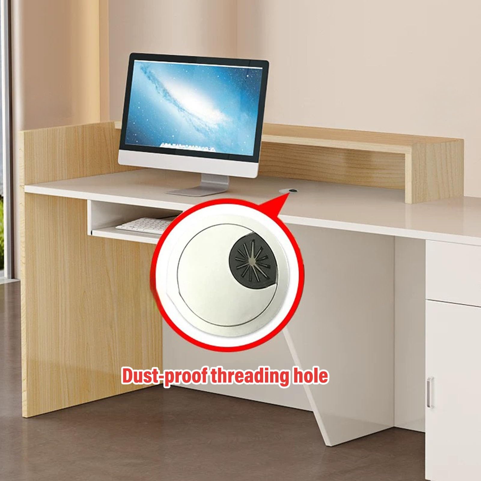 Scrivania per reception, con luce LED, con cassetto, con serratura, design moderno, per reception, postazioni di lavoro e postazioni di servizio clienti.