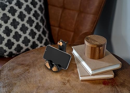 Miniatura 6 de DEMDACO Bearfoots by Jeff Fleming Butler Bear Midnight Black 5.5 pulgadas resina fundida a mano organizador para teléfono celular