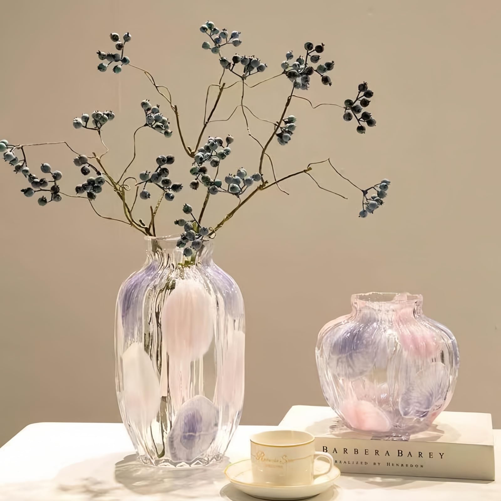 Amazon.co.jp: Ohget 北欧ガラスフラワーベース 透明 花瓶 インテリア 