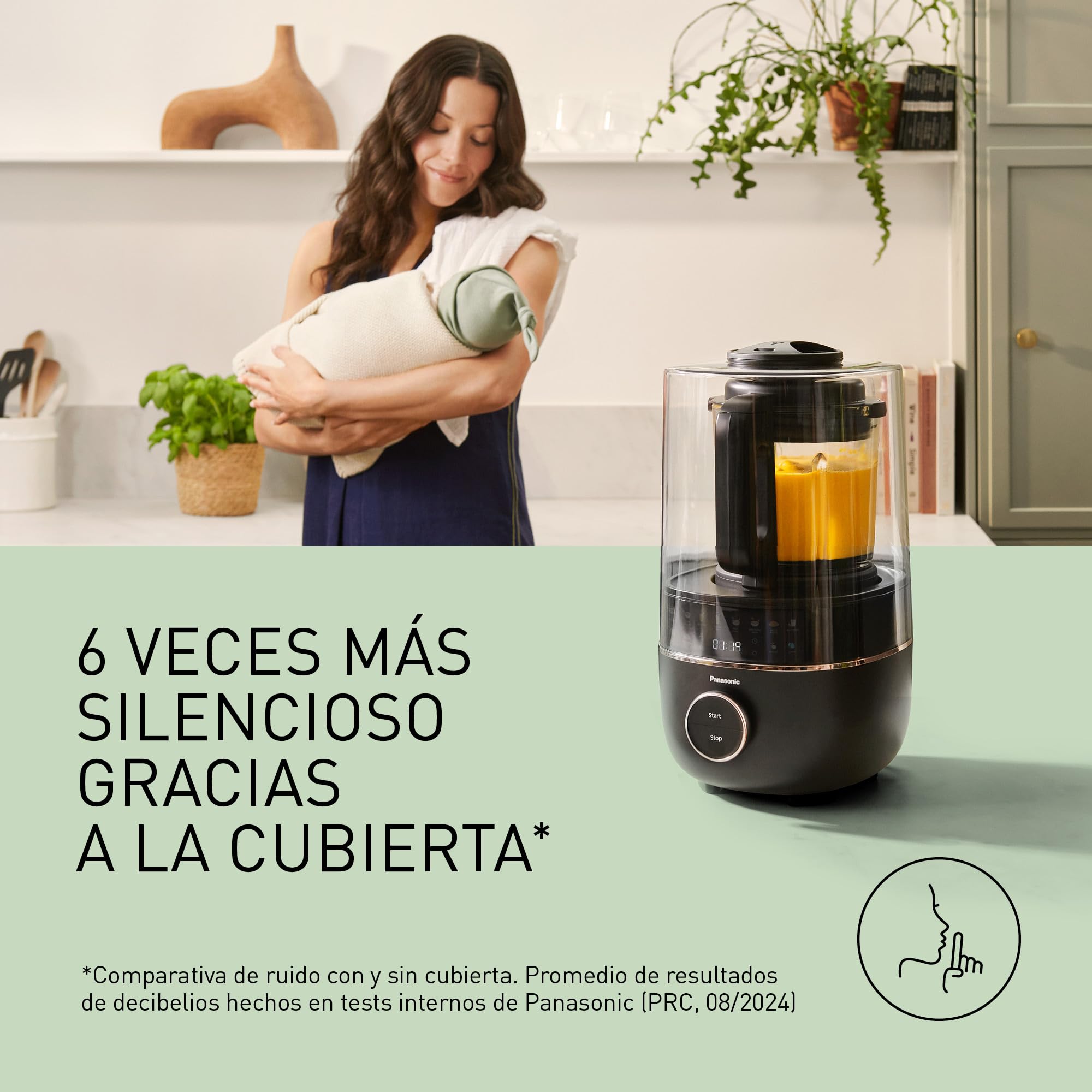 Panasonic MX-HG4401KXE Licuadora y Maquina para Sopa, 1.2 L, 800 W, Caliente y Frío, 9 Modos Automáticos, 10 Velocidades, Temporizador, Mantener Caliente, Limpieza Automática, Negro y Oro Rosa