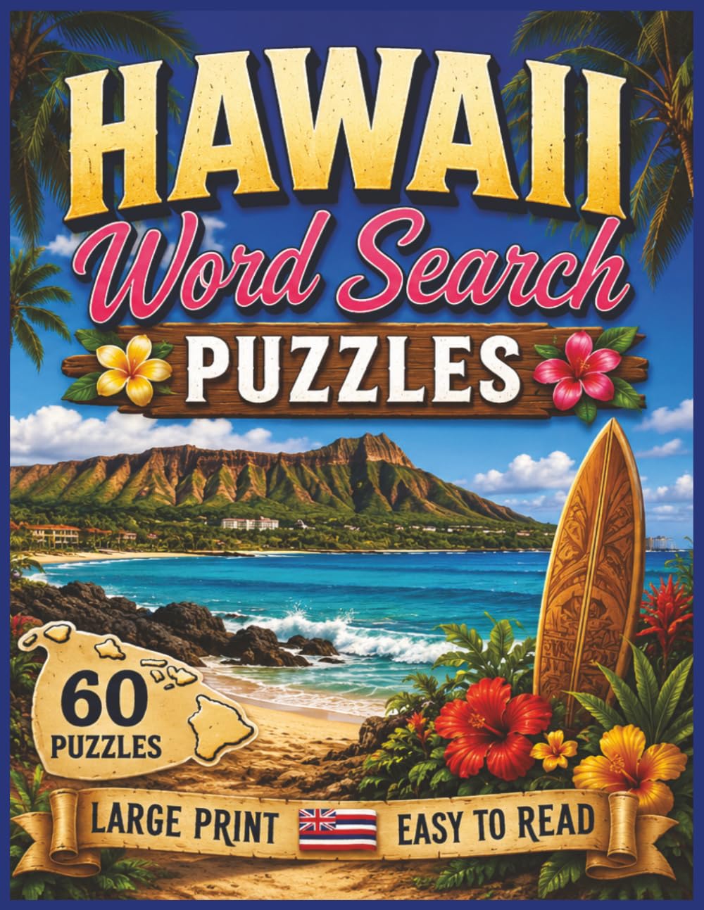 Hawaii Word Search Puzzles: For Kids and Adults of All Ages! | 8.5x11 inches, 122 pages | 60 Puzzles | Large Print (The Americana Series)