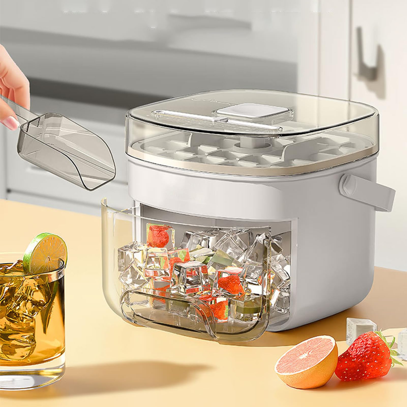Bandeja Con Tapa Para Hielo Moldes Reutilizables Portátiles de Desmolde