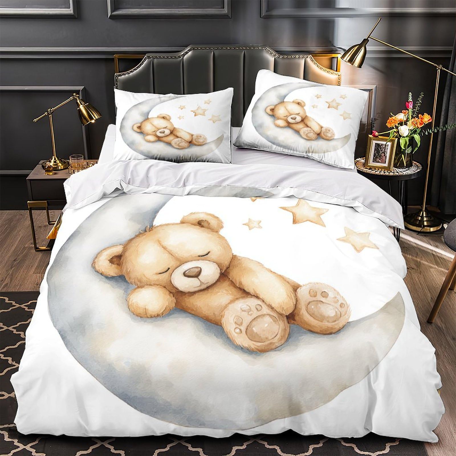Parure de lit paresseux 3D housse de couette microfibre hypoallergénique 200x200
