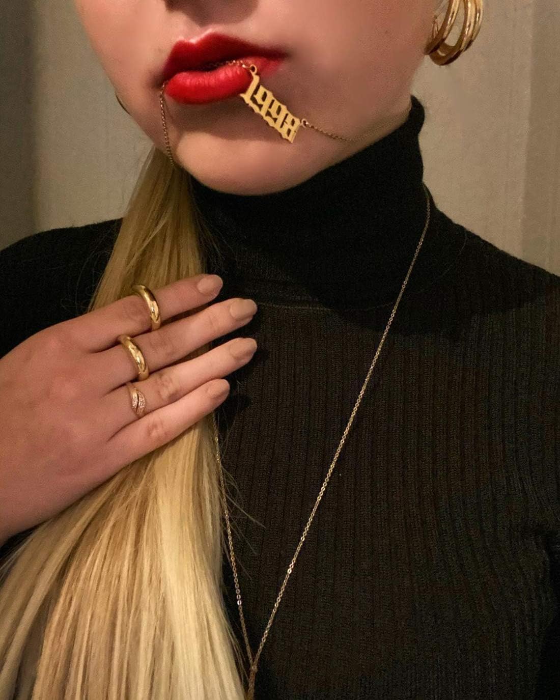 18K Gold Plated Stainless Steel Year Necklace Birthday Year Number Necklace Anniversary Memorable Jewelry for Women - Image 3