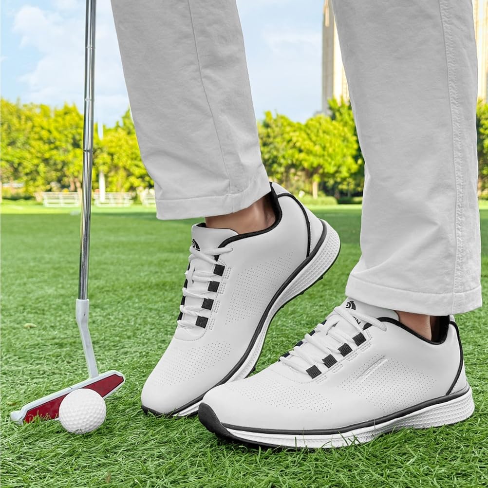 SDEQA Zapatos de Golf para Mujer, sin Clavos, Impermeables, para Exteriores, Talla Grande