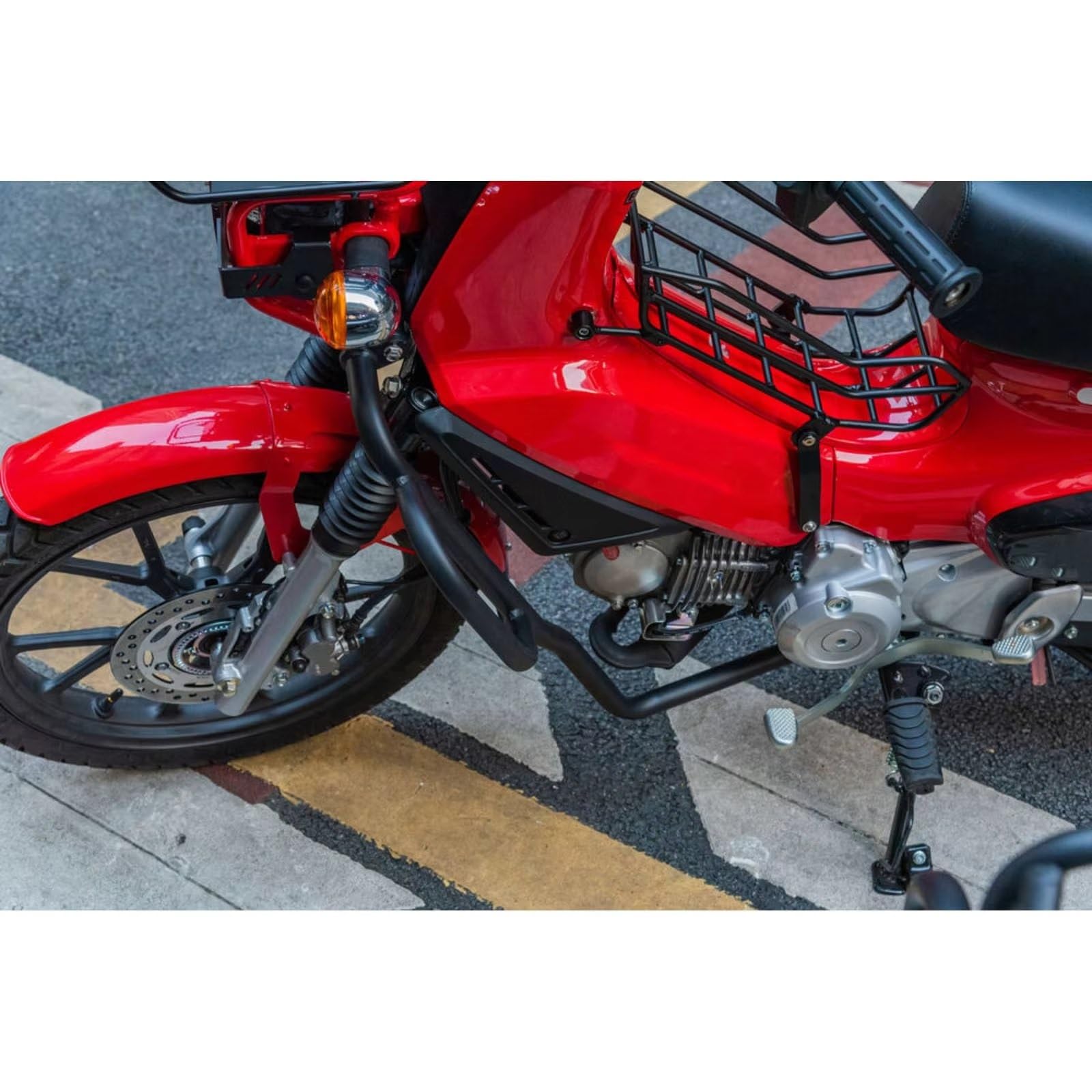 Paramotore Tubolare Adatto Per Cross Per Cub Per CC 110 Barre Di Protezione Nere Set Protezioni Telaio Motore Protezione Gabbia Acrobatica Motorcycle motore Paraurti