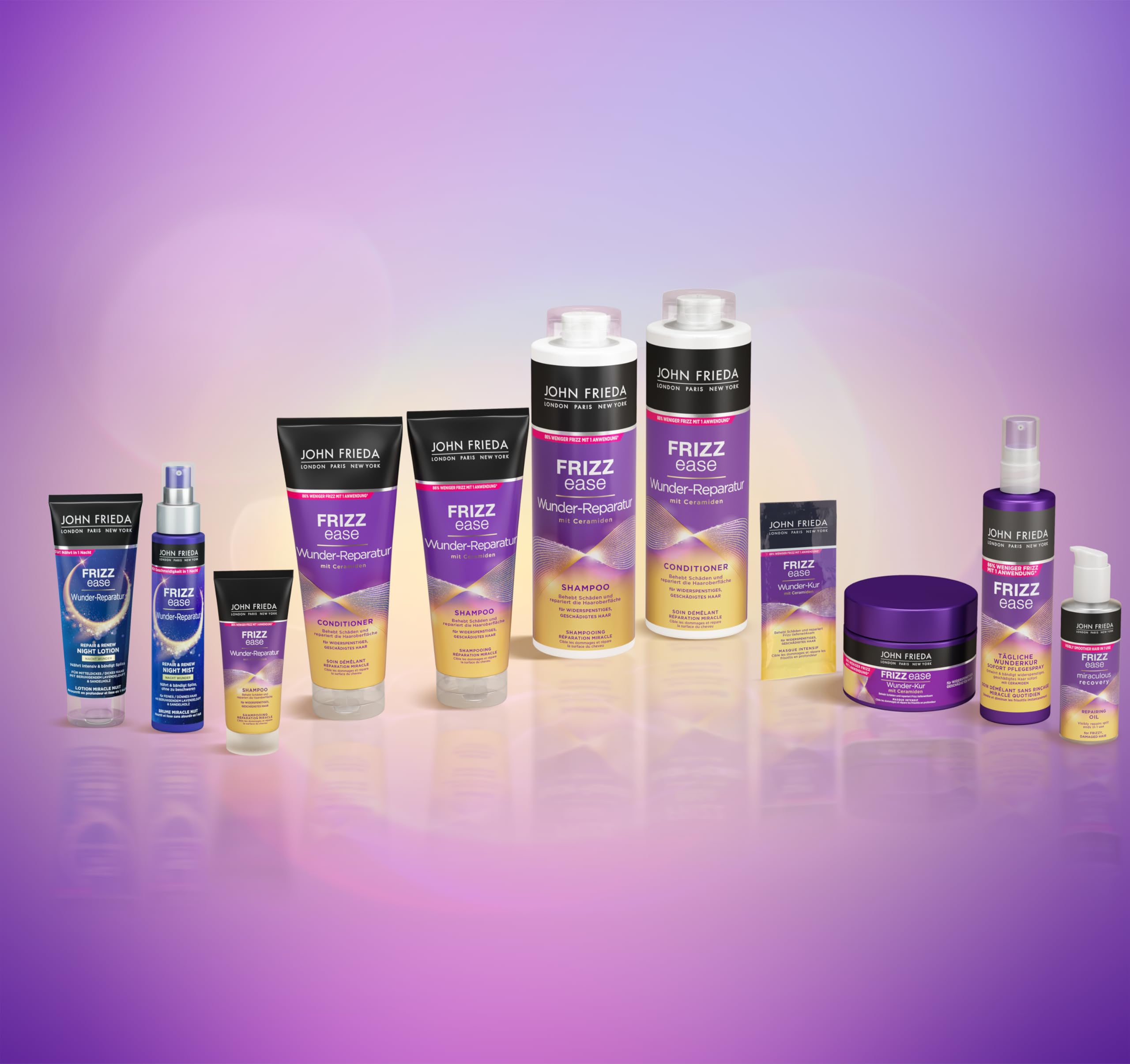 John Frieda Wunder-reparation Nacht Wunder balsam do włosów – zawartość: 100 ml – seria Frizz Ease – do włosów średnio-grubych/grubych – intensywnie odżywia w ciągu 1 nocy