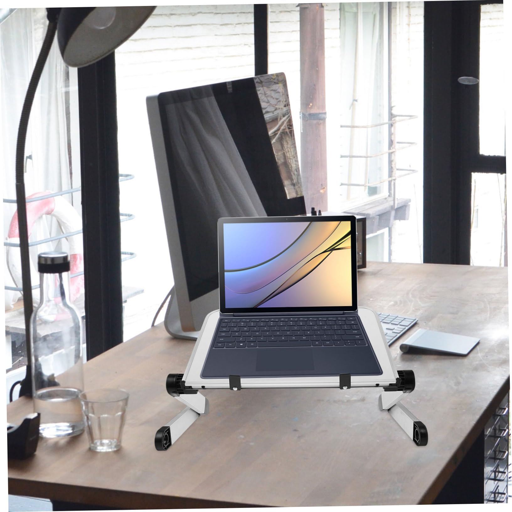 Operitacx Regolabile Per Laptop Pieghevole Dissipazione Calore Riser Per Scrivania Ufficio Compatibile Laptop e Tablet Design Elegante e Per e Donne
