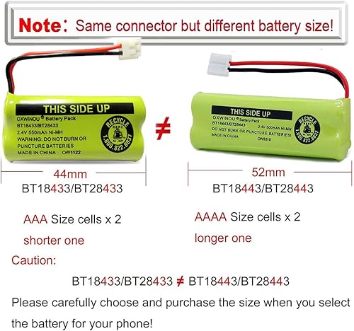 Miniatura 6 de BT18433 BT28433 BT184342 BT284342 BT183348 BT283348 BT-1011 - Batería de repuesto compatible con teléfono CS6209 CS6219 CS6229 DS6151