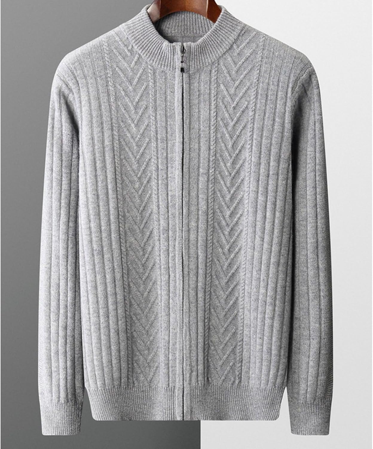 [Taopagii] メンズ カーディガン ニットセーター 長袖 ケーブル編み クルーネック ミドル丈 ジャケット 前開き 春秋冬服