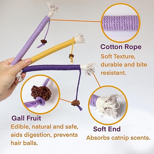 Miniatura 3 de Juguetes para gatos de interior, juguetes de gatitos para gatitos de interior, juguetes masticables de cuerda de hierba gatera para limpieza de