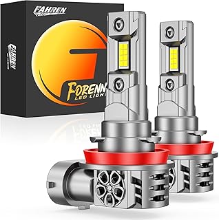 forenner Fahren H11 H9 H8 Light Bulbs, New-Gen 45000LM 10X High-Performance Brighter, 1:1 Size with cooling Fan 6500K, H9 H8 Fog Light 70000Hrs+ Lifespan, Pack of 2