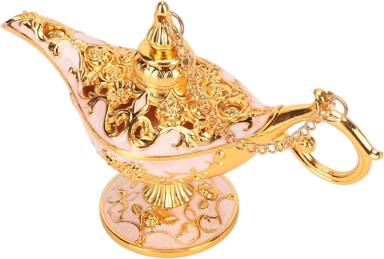 Vintage Legend Aladdin Lamp, Magic Genie Wishing Light,Retro Arabian Lamp Zinc Alloy Home Party Tabletop Exquisite Carved Legend Wishing Light Props Decoration