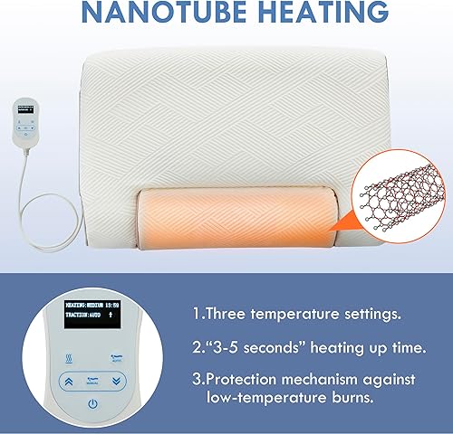 Miniatura 4 de YISHAN Almohadas de tracción de contorno de espuma viscoelástica cervical para dolor de cuello, almohada ortopédica ergonómica de apoyo para dormir