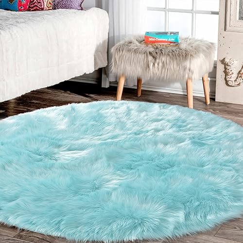 Miniatura 102 de Latepis - Tapete de cuero sintético, esponjoso, pelo largo, de 5 x 8 pies, color blanco, para la sala, dormitorio, sala de juegos o habitación del