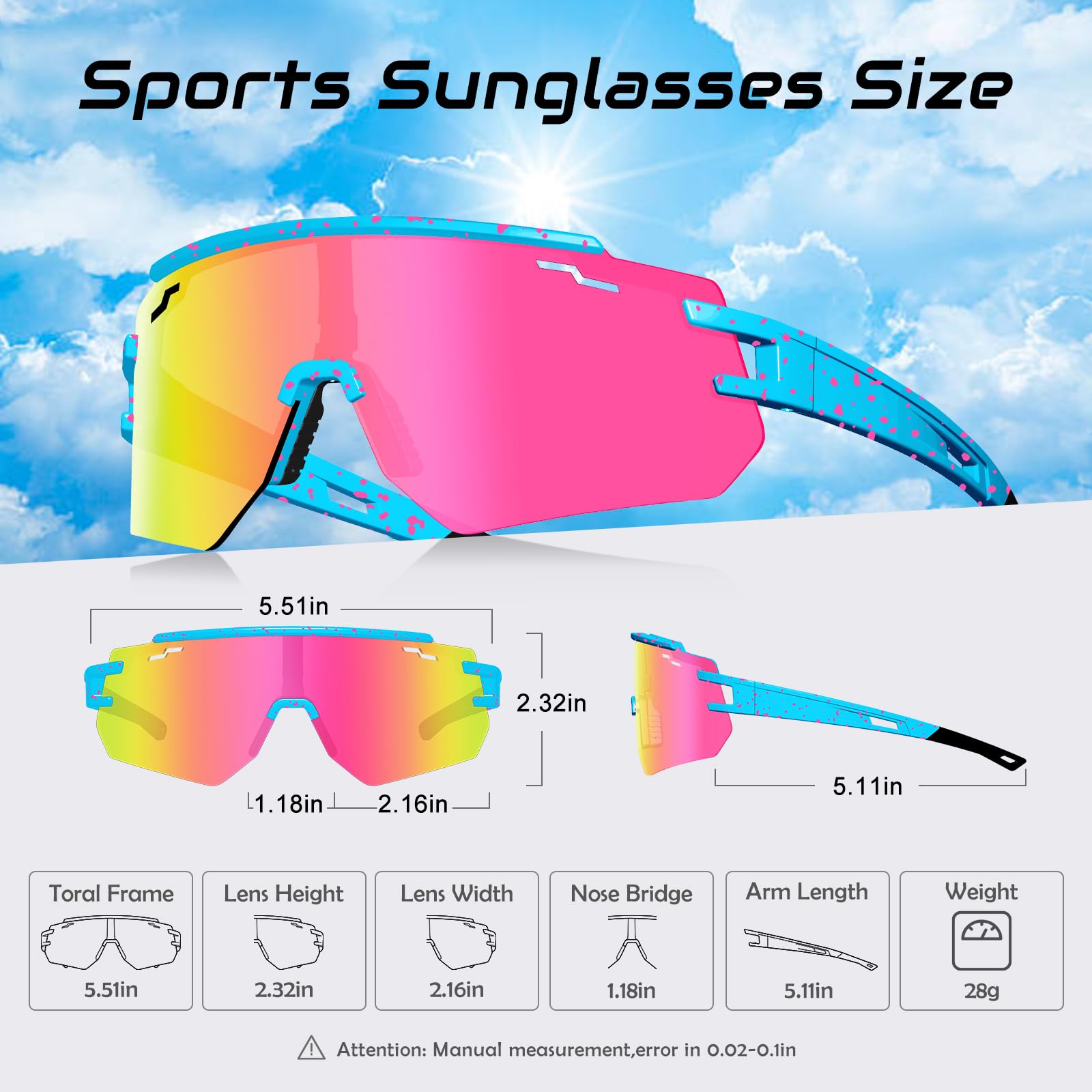 AVV Polaryzacyjne okulary przeciwsłoneczne UV400 do jazdy na rowerze, baseballowe, wiatroszczelne, przeciwmgielne, do sportów na świeżym powietrzu, lekka oprawka, mężczyźni, kobiety, młodzież