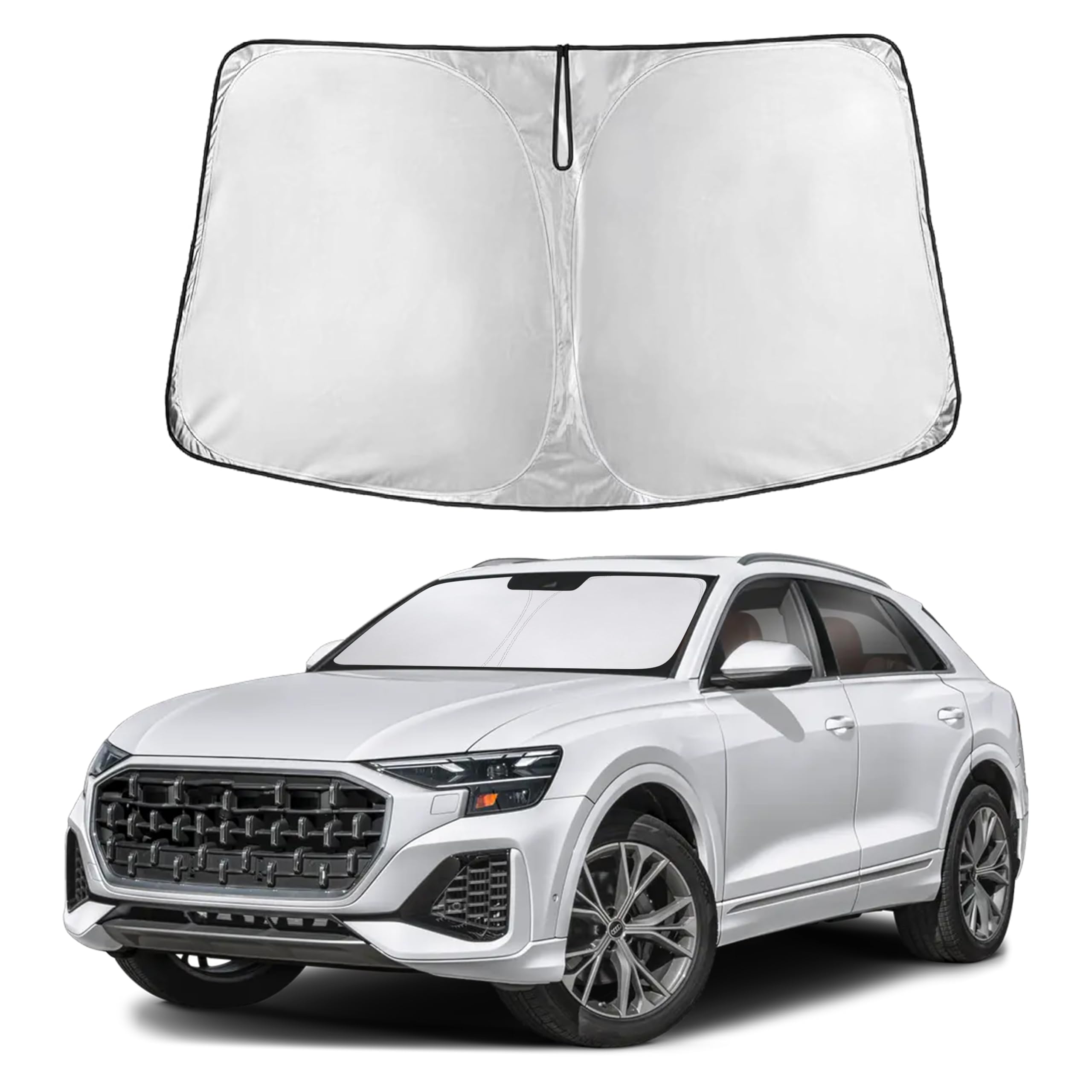 EcoNour Windshield Sun Shade Compatible for Audi Q8 2019–2024 2025 2026