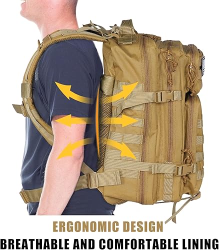 Miniatura 4 de Mochila táctica militar 45L, Caqui, Táctica