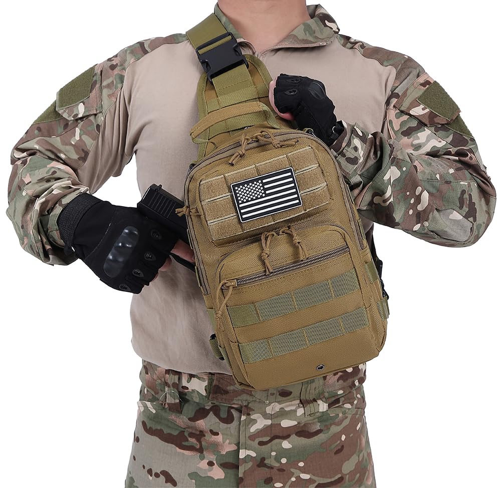 Pequeña mochila táctica militar para hombre, bolsa cruzada CCW Sling Bag 10L