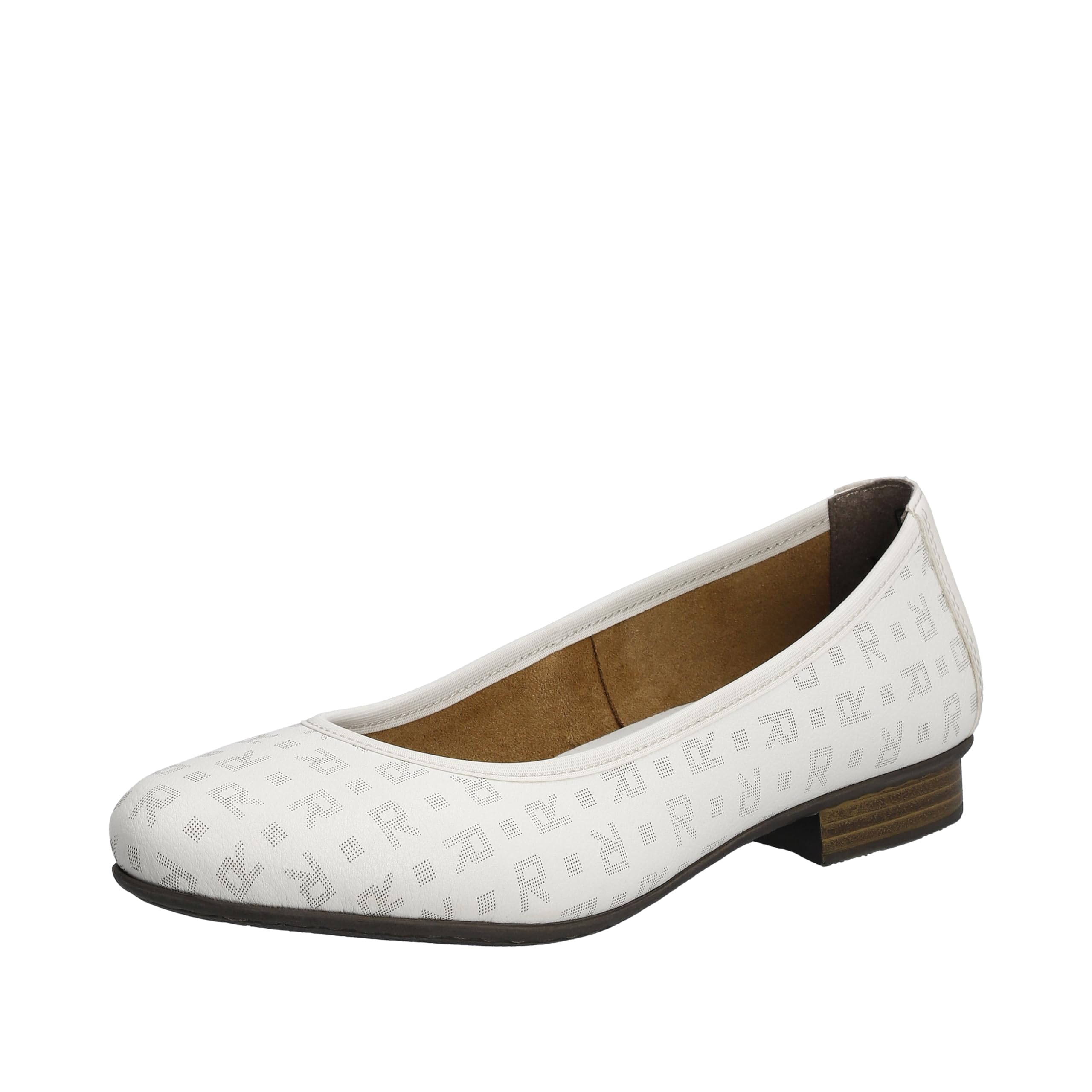 Rieker Women's 51994 Ballet Flat Shoes, White, 3.5 UK
