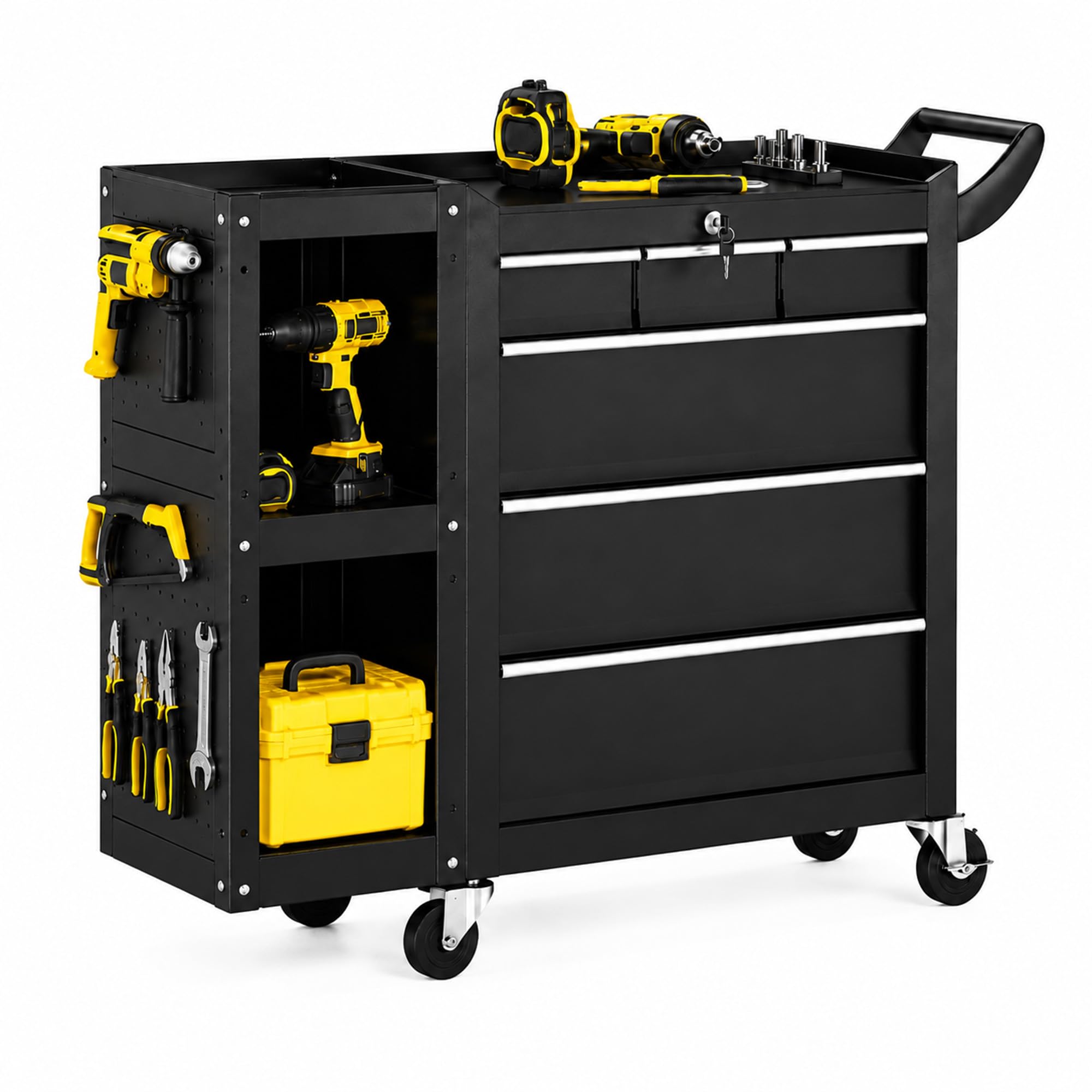 LDHTHOPI Rolling Tool Chest, 6-Drawers Assembled Tool Box, | Locking System & Lockable Wh…