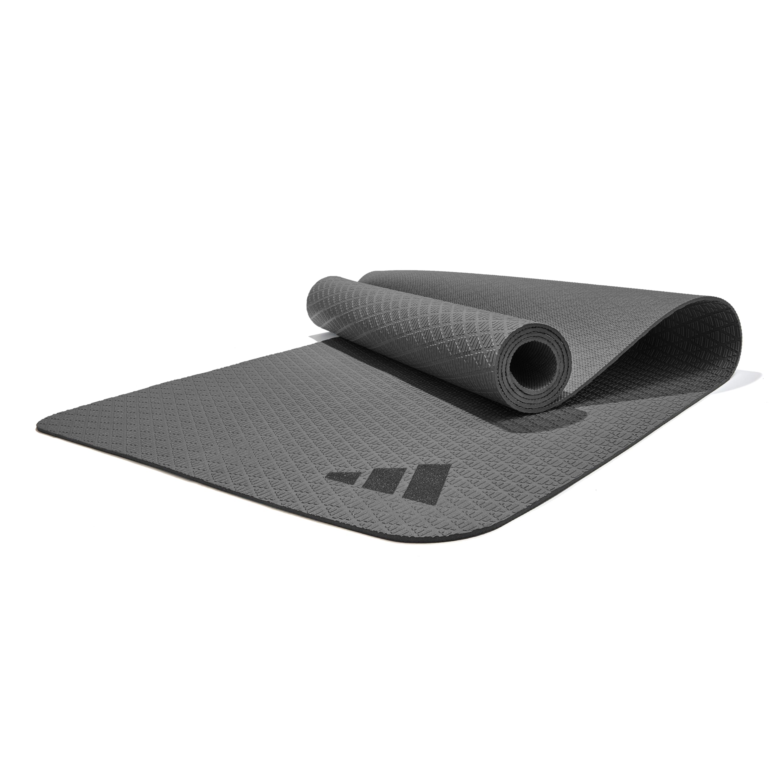 Adidas Yoga Mat 4 mm - Yoga Mat Made from 50% Recycled Material Free from PVC - Non-Slip and Textured Surface (176 x 61 cm) for the Perfect Grip during Yoga (Black)