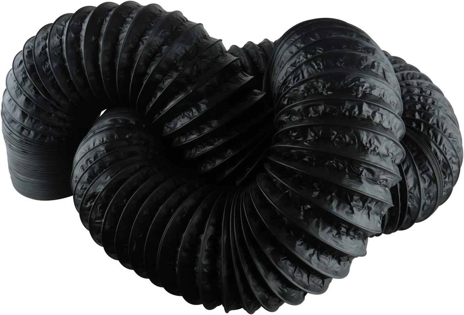 Conducto de aire DasMarine, manguera de aire de ventilación HVAC de conducto flexible negro para tiendas de cultivo, salas de secado, cocina (150mm x 10m)