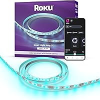 Vista 1 de Roku Tira de luces LED inteligente, 16.4 pies - Opciones de color con brillo y temperatura ajustables - Tiras de luces WiFi inteligentes de pelar