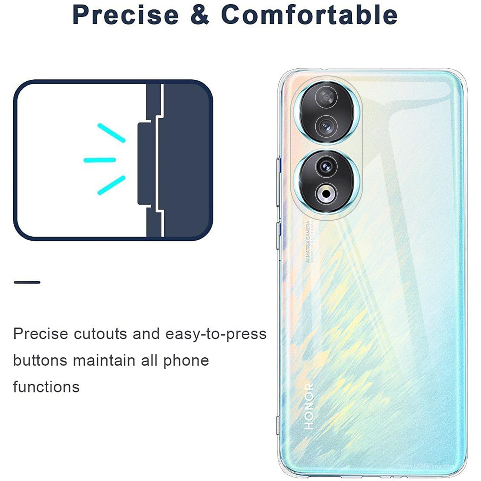 Custodia Honor 90 ELECTRO-WEIDEWORLD – Cover Robusta In Silicone Morbido, Texture Carbonio, Nera