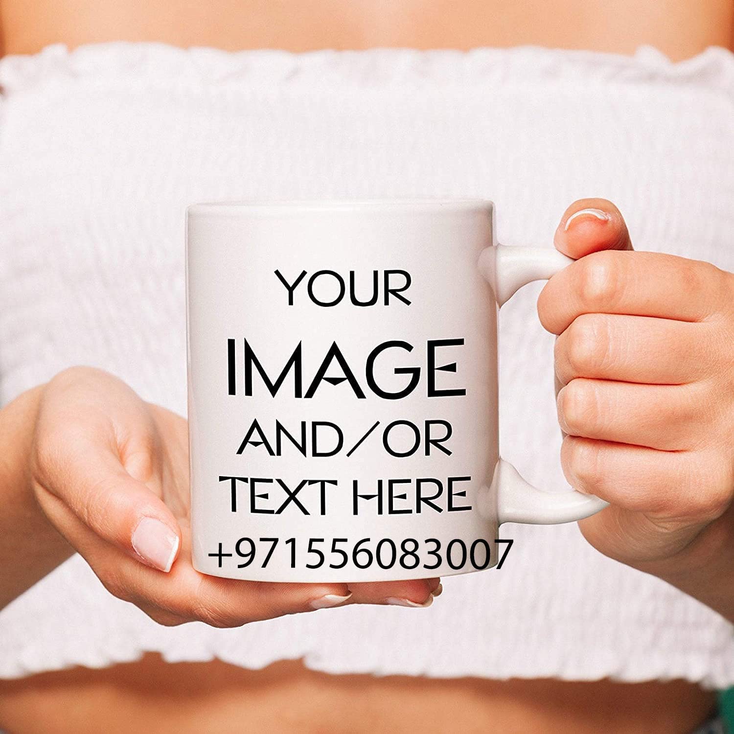 RYN R Y N Designs Personalised 11OZ Mug - Printed with Your Photo, Logo & Text - Custom Gift for Birthdays, Christmas & Workplace