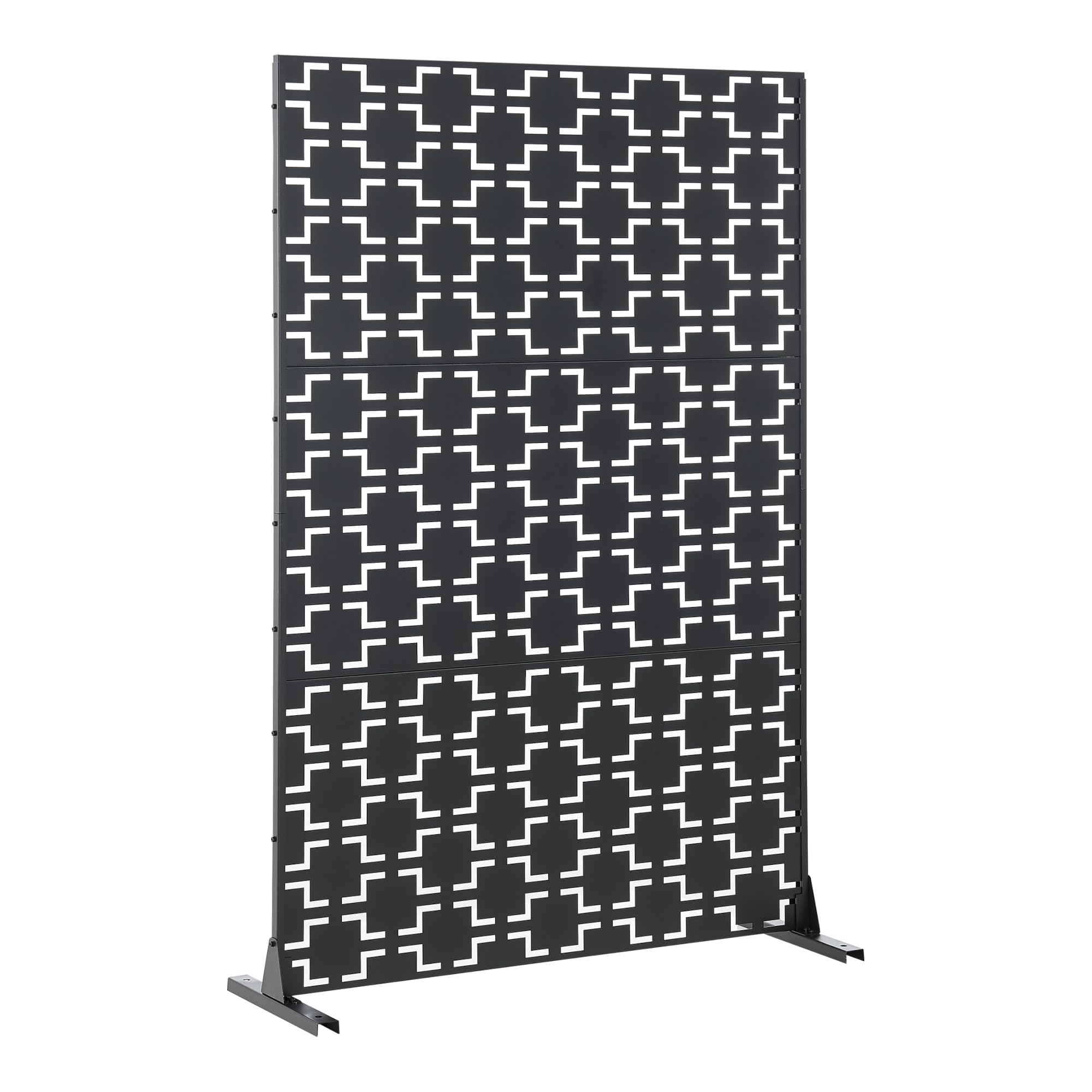 casa.pro Trennwand Basciano Raumteiler 180 x 120 cm Balkonsichtschutz Outdoor Indoor Raumtrenner Terrasse Garten Stahl Paravent freistehend Metall Schwarz