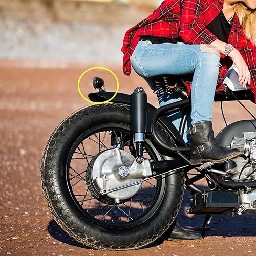 Miniatura 6 de Luz trasera para motocicleta, pequeña, redonda, LED, para frenos, de conducción, para motocross, Chopper, Cruiser, ATV, 1 unidad (lente roja)