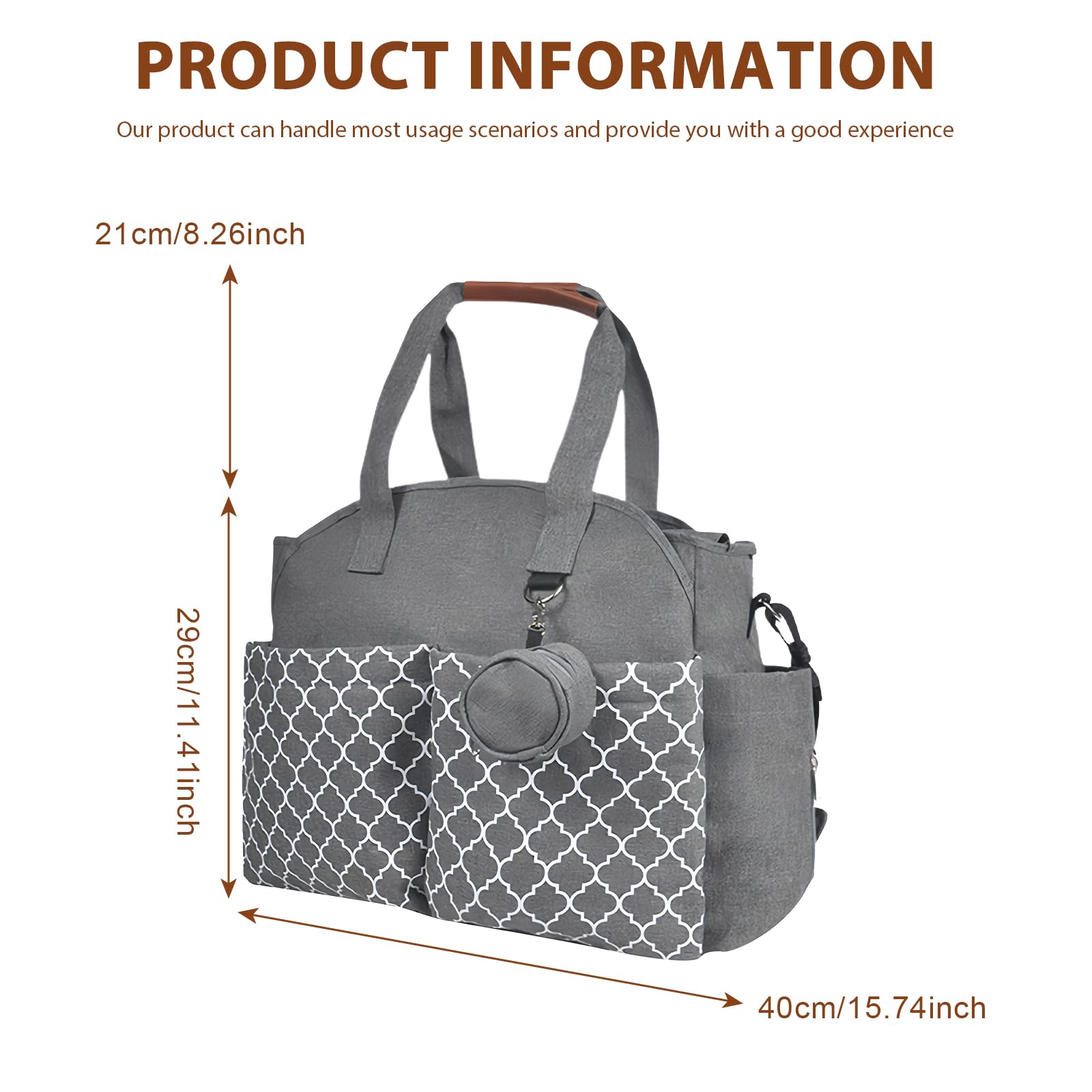Borsa Fasciatoio Per Neonato, Borsa Fasciatoio, Borsa Per Mummia Con Grande Capacità Con E Borsa Per Ciucciotracolla Regolabile, Per Multifunzionale Borsas Mamma Neonato Per Mamma E Papà, Gris