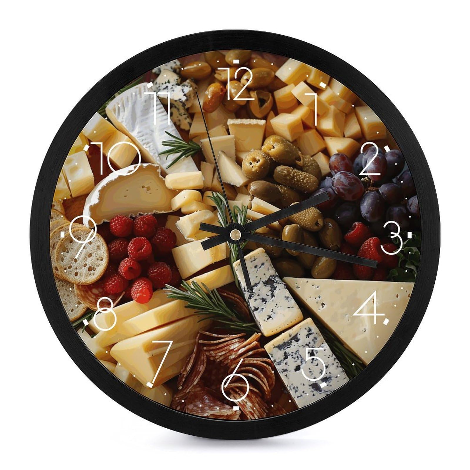 Horloge murale moderne numérique décorative sans tic-tac ronde et ronde 25,4 cm