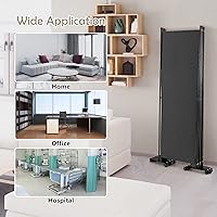 Vista 89 de GOFLAME Divisor de habitación plegable de 6 paneles, pantalla de privacidad enrollable de 6 pies con ruedas bloqueables, pantalla de partición