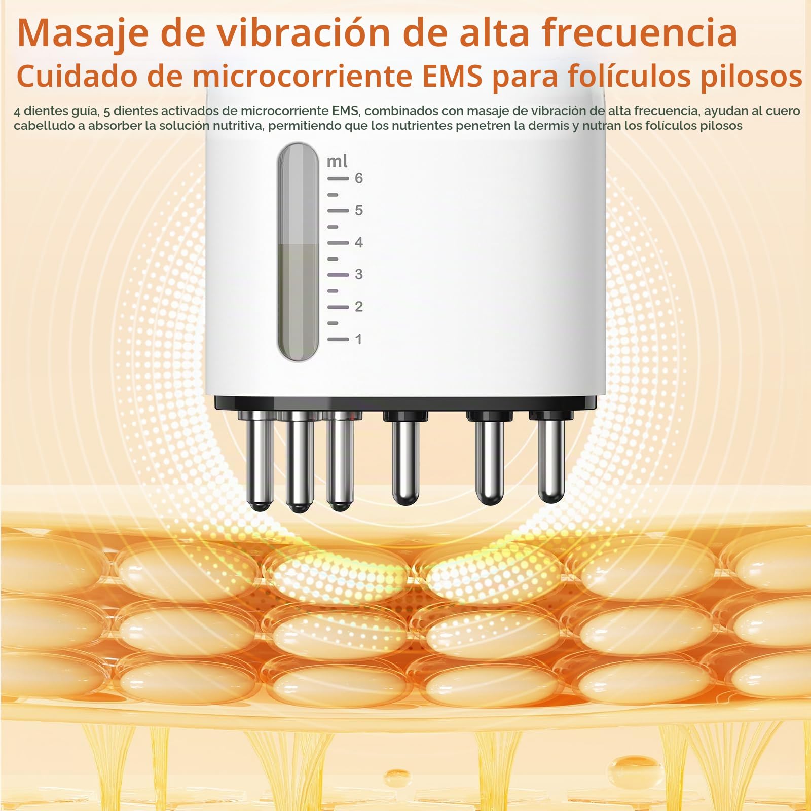Aplicador de aceite para el cabello, 2 en 1 cepillo eléctrico para el cuero cabelludo y aplicador de aceite para el cabello, peine para el cuero cabelludo masajeador y cuidado del crecimiento del