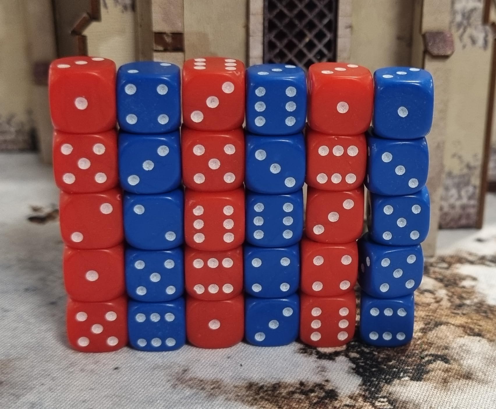 30x D6 Dice Pack, Red & Blue, 10 mm - Image 2