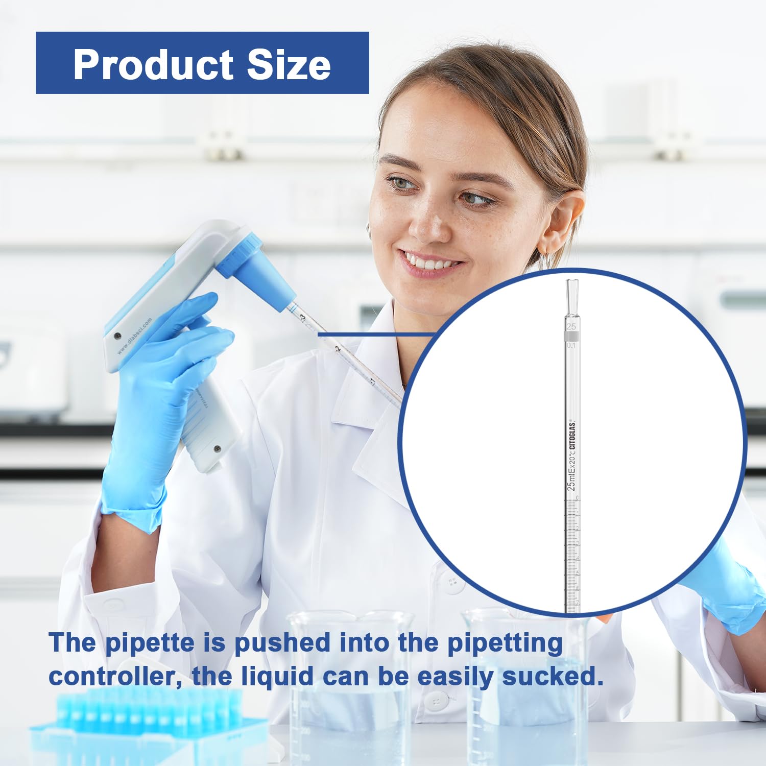 Glass Graduated Pipette, 25ml,Tolerance 02ml, Standard