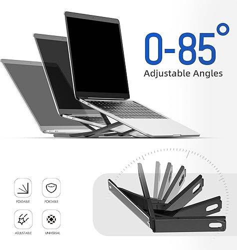 Miniatura 2 de Soporte de computadora portátil para escritorio, soporte ergonómico ventilado para computadora de refrigeración, elevador de computadora ABS