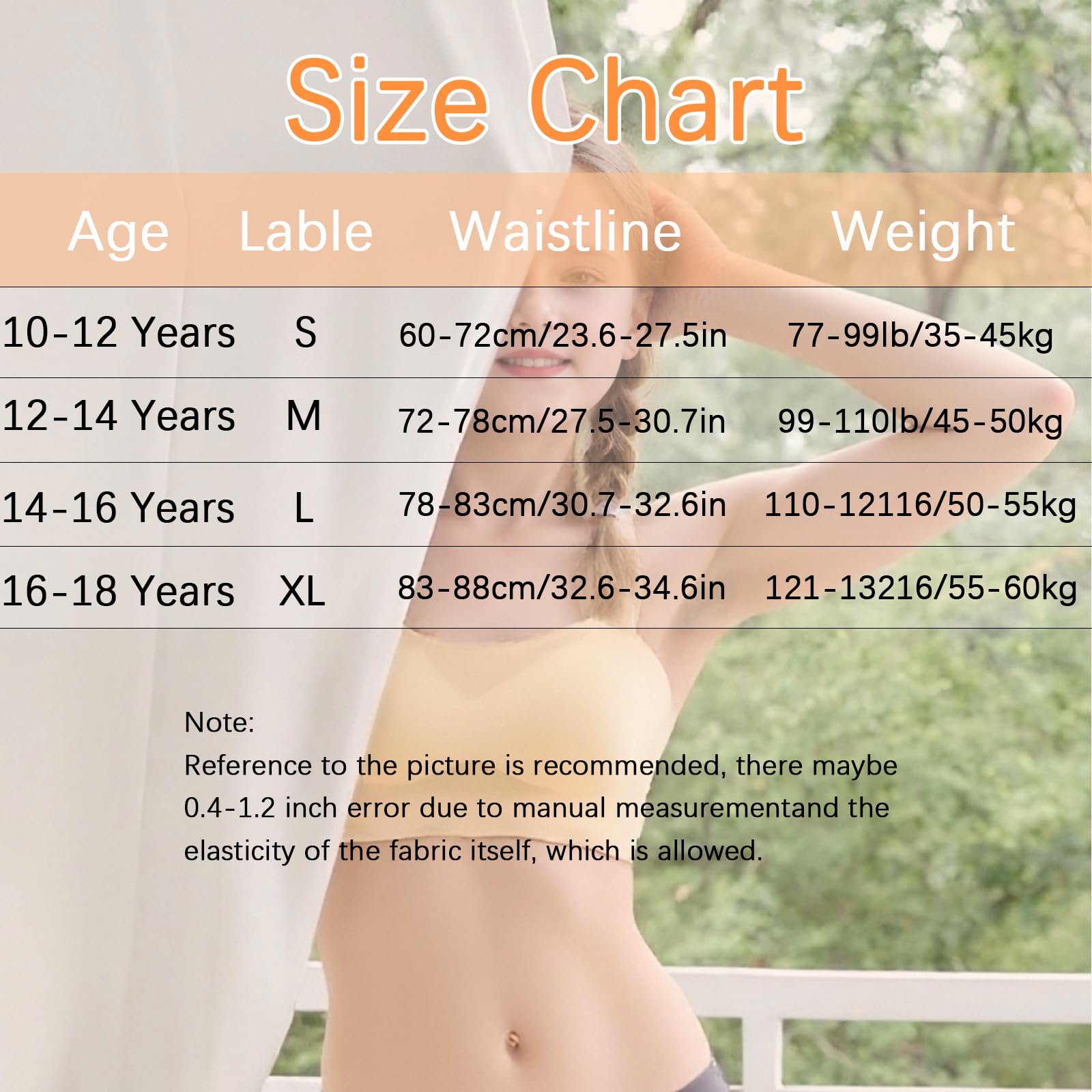 Sujetador sin tirantes invisible bandeau para niñas 10-18 años, paquete de dos